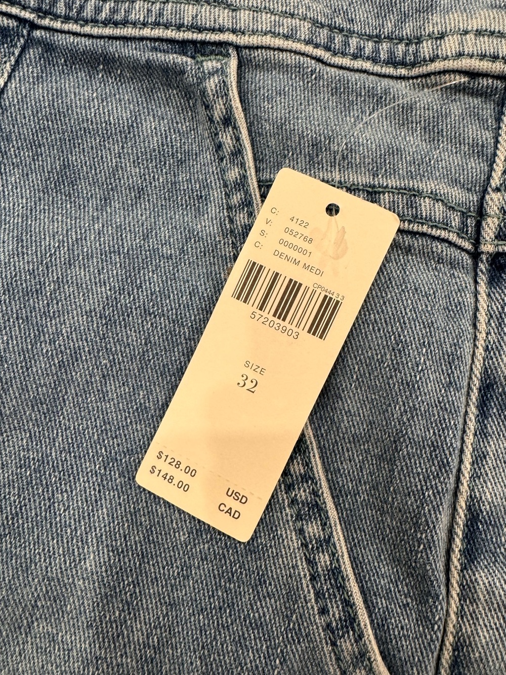 Anthropologie Button-Fly Cropped Jeans — Medium Blue - Picture 4 of 10